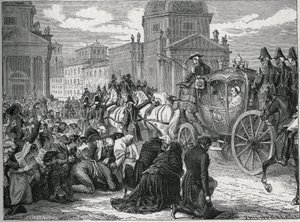 La entrada triunfal del Papa Pío VII (Pio) (1742-1823) en Roma el 24 de mayo de 1814. Grabado del siglo XIX. Colección privada. de Anonymous Anonymous