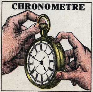 Tiempo: un cronómetro. Ilustración anónima de 1925. Colección privada. de Anonymous Anonymous