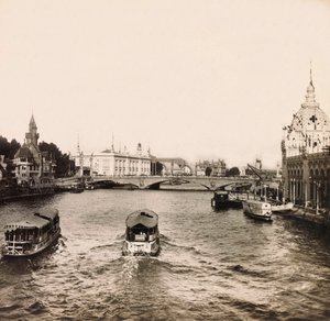 Exposición Universal de 1900 en París: El puente del Alma - colección privada de Anonymous Anonymous