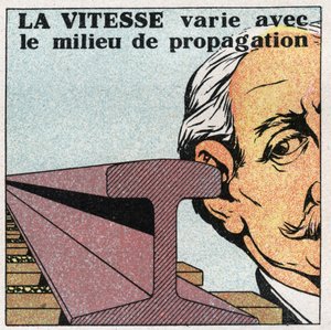 Movimientos vibratorios: la velocidad varía con los movimientos de propagación. Ilustración anónima de 1925. Colección privada. de Anonymous Anonymous