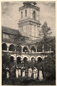 Vista del Convento Dominicano en Quito, Ecuador. Grabado en “Les Missions Catholiques au XIXeme Siecle” de Louis-Eugene Louvet. Colección privada. de Anonymous Anonymous