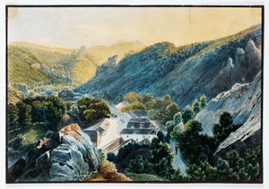 Valle de Vorderbruehl en Baja Austria y Husarentempel un pequeño y romántico edificio con vistas ... (foto) de Anonymous Anonymous