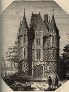 Castillo de Carrouges - El torreón - Orne Normandía - grabado en 