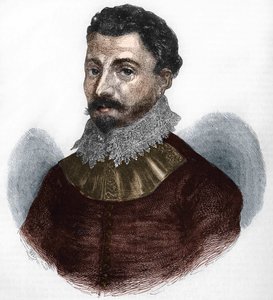 Retrato de Sir Francis Drake. Navegante y corsario inglés (nacido en Tavistock, Devonshire, c. 1540 en Portobelo, Panamá)