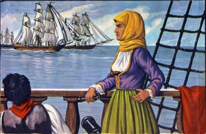 Representación de la heroína de la Independencia Griega Bubulina (Bouboulina) Laskarina (1771-1825) después de un cartel de Anonymous Anonymous