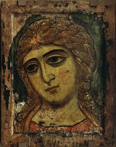 El Arcángel Gabriel El ángel con cabello dorado, ca. 1200 de Anonymous Russian icon painter