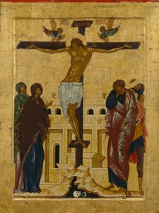 La Crucifixión, 1497 de Anonymous Russian icon painter