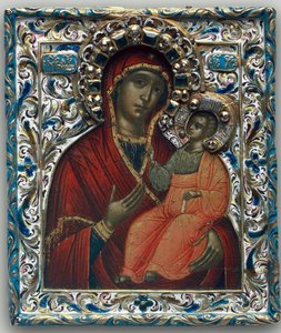 La Theotokos de Tikhvin, Finales del siglo XVII de Anonymous Russian icon painter