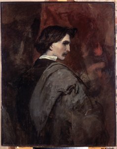 ""Autorretrato"" (Autorretrato) Pintura de Anselm Feuerbach (1829-1880) 1854-1858 Dim. 92x73 cm Museo del Hermitage, San Petersburgo de Anselm Feuerbach