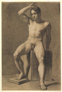 Desnudo masculino sentado (anverso); Desnudo masculino caminando (reverso) de Anselm Feuerbach