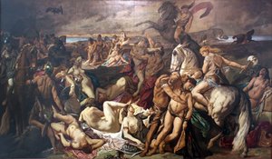 La batalla de las Amazonas (segunda versión) de Anselm Feuerbach