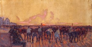 Cuidado de los caballos de Anselmo Bucci