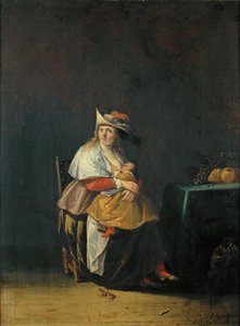 Los cinco sentidos: el gusto, una mujer amamantando a su hijo ...
