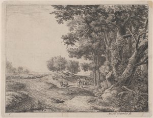 Un campesino con una pala, siglo XVII de Anthonie Waterloo