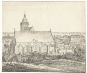 Iglesia de Buurkerk en Utrecht de Anthonie Waterloo