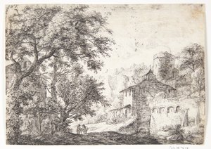 Muralla de la ciudad con una posada