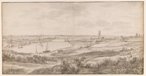 Vista de Rhenen desde el este de Anthonie Waterloo