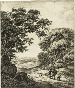 La partida de Agar, de Seis temas paisajísticos del Antiguo Testamento de Anthonie Waterloo