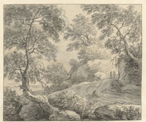 Paisaje montañoso con una carretera sinuosa de Anthonie Waterloo