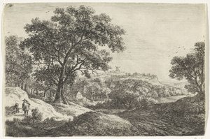 Paisaje montañoso con un pueblo Paisajes (título de la serie) de Anthonie Waterloo