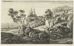 Camino por un arroyo Varios paisajes (título de la serie) de Anthonie Waterloo