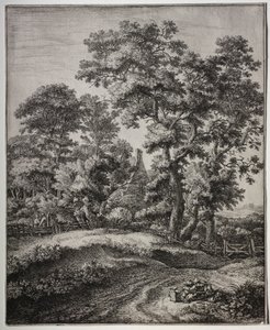 Six Large Upright Landscapes: A Mother and Three Children at Rest de Anthonie Waterloo