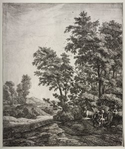 Seis grandes paisajes verticales con escenas de las Metamorfosis de Ovidio: Mercurio y Argos de Anthonie Waterloo