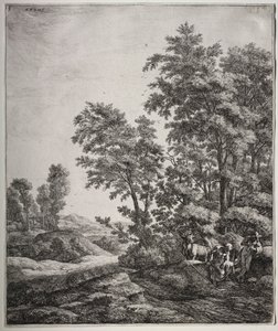 Seis grandes paisajes verticales con escenas de las Metamorfosis de Ovidio: Mercurio y Argos de Anthonie Waterloo