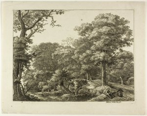 El caminante descansa en el bosque de Anthonie Waterloo