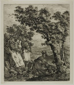 Tobías y el ángel, de Seis temas paisajísticos del Antiguo Testamento de Anthonie Waterloo
