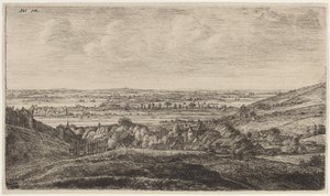 Hamlet en un valle de Anthonie Waterloo and Johannes Ruischer