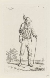Granjero de las Ardenas con azada Agricultoras y agricultoras del Reino Unido de los Países Bajos (título de la serie) de Anthonie Willem Hendrik Nolthenius de Man
