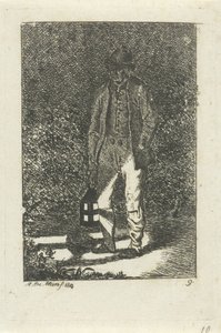 hombre con una linterna