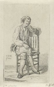 hombre en una silla 12 figuras de estudio (título de la serie) de Anthonie Willem Hendrik Nolthenius de Man