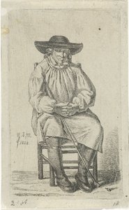 Hombre sentado con bastón 12 figuras de estudio (título de la serie) de Anthonie Willem Hendrik Nolthenius de Man