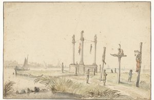 Campo de la horca en el borde del Volewijk