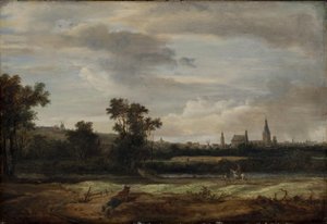Paisaje con vista hacia una ciudad de Anthonie van Borssom