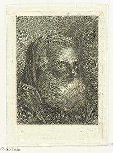 Busto de anciano con barba blanca