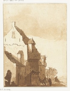 Casa con carretilla frente a la puerta de Anthonie van den Bos