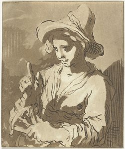 Mujer joven con abanico de Anthonie van den Bos