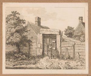 Lechera en la puerta de una granja de Anthonie van den Bos