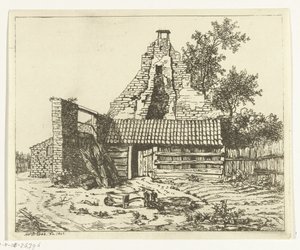 Cortador de caña para las ruinas de la Casa Snaatburg en Maarssen de Anthonie van den Bos