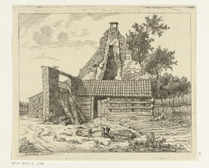 Cortador de caña para la ruina de la casa Snaatburg en Maarssen de Anthonie van den Bos