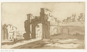 Ruinas del Gran Salón de las Termas de Caracalla, Roma de Anthonie van den Bos