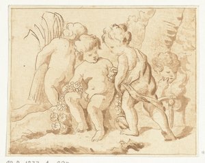 Cuatro estaciones representadas por cuatro niños de Anthonie van den Bos
