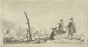 Cifras por un trineo en un paisaje de invierno de Anthonij van der Haer