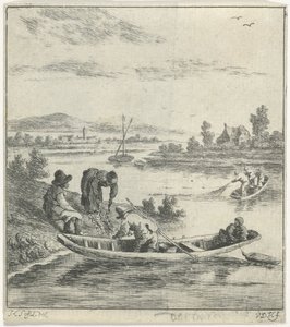 Pescadores en un río de Anthonij van der Haer
