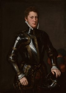 Retrato de un hombre con armadura de circle of Anthonis van Dashorst