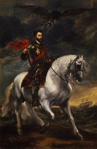 Retrato ecuestre del emperador Carlos V, c. 1620 de Anthony van Dyck