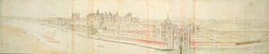 Palacio de Hampton Court desde el río, c.1544